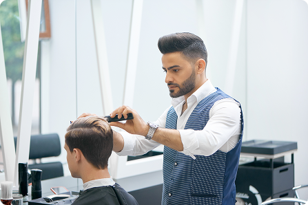 Hair styling men at the best unisex salon in Mangalore
