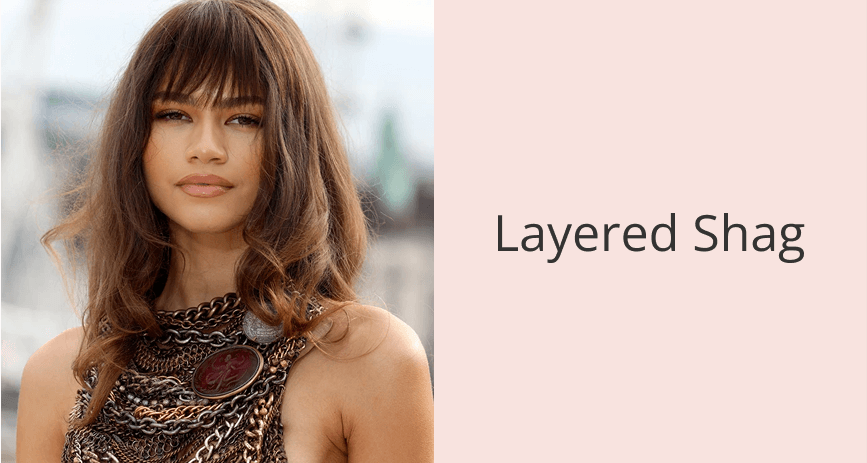 Zendaya’s Layered Shag Haircuts for Wavy hair