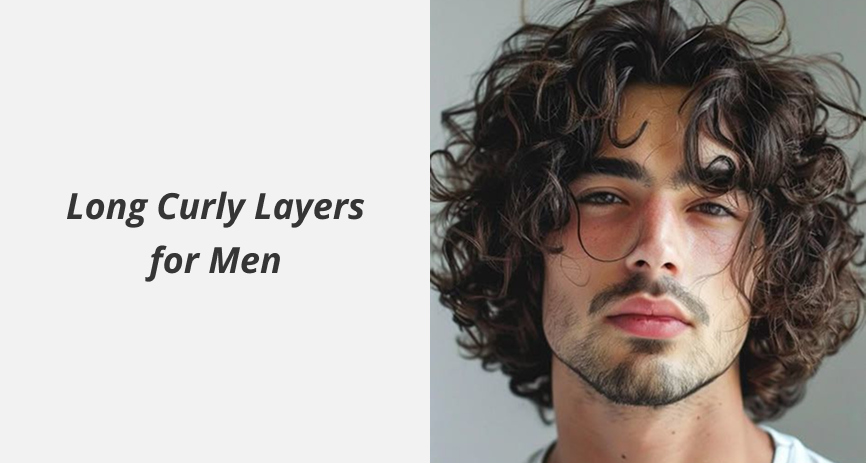 Long Curly Layers for Men